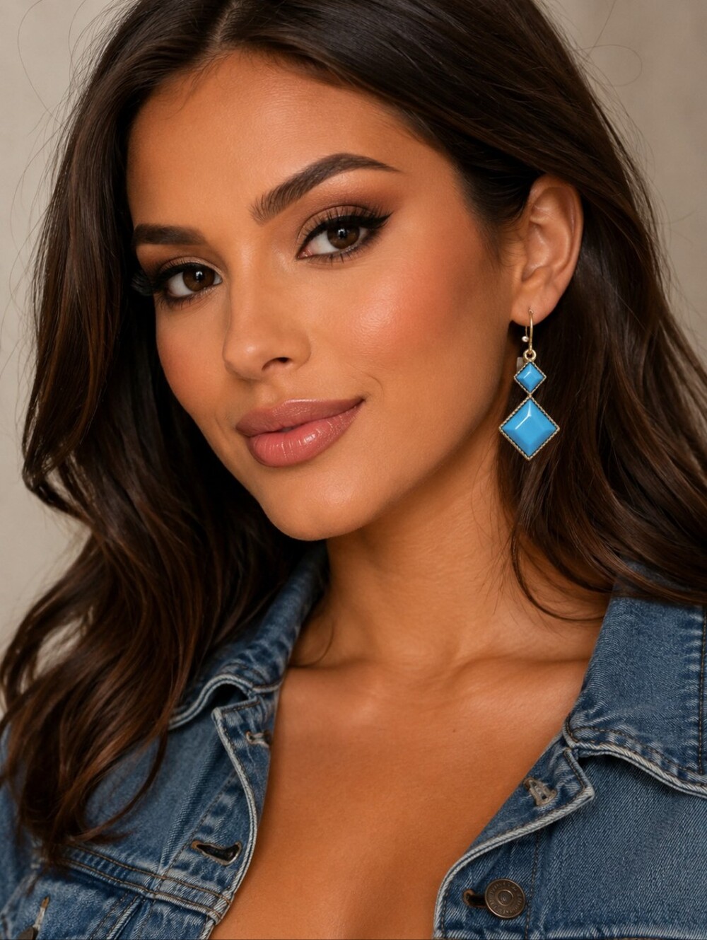 Gennaro Blue and Gold Tone Drop Earrings‎